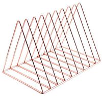 Triangle File Folder Racks and Magazine Holder,10 Section Metal Newspaper Holder Magazine File Storage for Office Home Decoration,Rose Gold by Cq acrylic