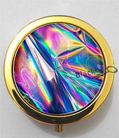 BlackKey Holographic Pattern 3-Compartment Decorative Pocket Gift Box Case Organizer for Pill, Color 2 -2115