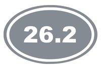 UR Impressions Silv 26.2 Dual Oval Marathon Decal Vinyl Sticker Graphics for Cars Trucks SUV Vans Walls Windows Laptop|Silver|5.6 X 3.6 Inch|URI038-S