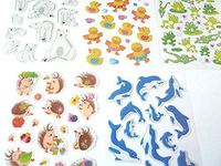 Various Kids Childrens' Stickers for Card-Making, Craft & Decoration - Rubber Ducks, Dolphins, Polar Bears, Hedgehogs and Frogs