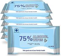 Disinfectant Wipes, 75% Alcohol Cleaning Wet Wipes(10 Pack,100 Wipes), Daily Disinfecting Use for Hand Home House Travel Office Electronics School Outdoor All Purpose
