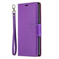 Lomogo Sony Xperia 10 Case, Leather Wallet Case with Kickstand Card Holder Shockproof Flip Case Cover for Sony Xperia10 - LOBFE130365 Purple