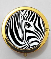 BlackKey Zebra Print Pattern 3-Compartment Decorative Pocket Gift Box Case Organizer for Pill, Color 2 -1890
