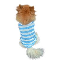 Axchongery Dog Apparel, Cute Pet Lapel T-Shirt Small Puppy Stripe Jersey Soft Doggy Costume (Blue, M)