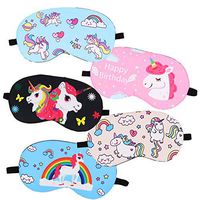 Set of 5 Cute Unicorn Sleeping Eye Mask Comfortable Lightweight Eyeshade Eyepatch Eye Cover for Party Travel Napping