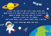50 Thank You Cards Notes Astronaut Space Boy Baby Shower Personalized Cards + 50 White Envelopes