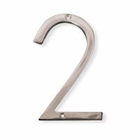 NACH HH-SDW6-ALM Shadow House Address Number - #2, Polished Aluminium, 6"