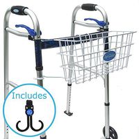 Bundle: Premium Clip-on Walker Basket with Free Carry-All Hooks ($10 Value)
