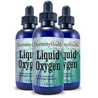 Dexterity Health Liquid Oxygen Drops, 3-Pack of 4 oz. Dropper-Top Bottles, Vegan, All-Natural, Safe and Sterile, Proprietary Blend of Oxygen-Rich Compounds,