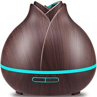 URPOWER 400ml Wood Grain Essential Oil Diffuser, Running 10+ Hours Aromatherapy Diffuser for Essential Oils with 2 Mist Modes, 4 Timer Setting, Whisper Quiet Humidifiers for Bedroom, Home, Office