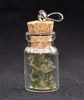 Moldavite Silver Small Jar Pendant Charm