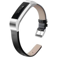 OenFoto Bands Compatible Fitbit Alta/Alta HR/Ace, Adjustable Soft Leather Replacement Band Wristband with Stainless Steel Buckle for Fitbit Alta/Alta HR/Ace, Black