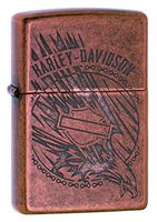 Zippo Harley-Davidson Antique Copper Logo Pocket Lighter