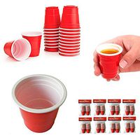 160 Mini Red Cup 2oz Hard Plastic Disposable Jello Jelly Shot Glasses Party