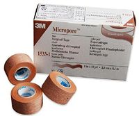 3M MICROPORE SURGICAL TAPES Paper Surgical Tape, Tan, ½" x 10 yds, 24 rl/bx, 10 bx/cs