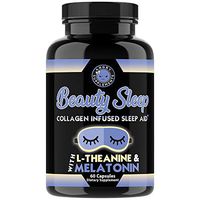 Beauty Sleep, Collagen Infused Night Time Sleep Aid, All Natural Pills with L-Theanine, Melatonin, Magnesium & Hyaluronic Acid by Angry Supplements (1-Bottle)
