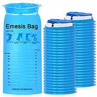 TNELTUEB 60 Pack Blue Emesis Bags, Disposable Vomit Bags Nausea Bags for Travel Motion Sickness & Morning Sickness, Aircraft&Car Sickness Bag, on The go use (1000ml)
