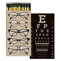 Decorative Eye Chart Match Boxes with Long Kitchen Matches Great for Lighting Candles, Grills, Fireplaces and More |