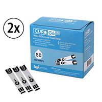 CURO G6s Blood Glucose Test Strips Includes Total Test Strips 100 ea (2 x 50 Counts) by"KPI Healthcare CUROfit" (Device NOT Included)