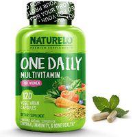 NATURELO One Daily Multivitamin for Women - Best for Hair, Skin Nails - Natural Energy Support - Whole Food Supplement - Non-GMO - No Soy - Gluten Free - 120 Capsules | 4 Month Supply