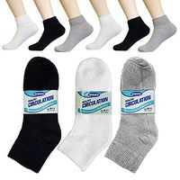 9 Pair Diabetic Ankle Circulatory Socks Health Support Mens Loose Fit Size 9-11