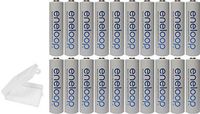 Panasonic Eneloop AA NiMH Pre-Charged Recharges 2100 Times (20) Batteries with Battery Holder