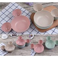 Bravet Baby Children's Cartoon Fruit Plate Dishes Tableware Adiabatic Plastic Bowl Snack Bowl