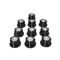 Taiss / 10pcs Silver Tone Top Rotary Knobs for 6 mm Dia. Shaft, Potentiometer Switch Knob Top Diameter: 19mm Black A02-6mm