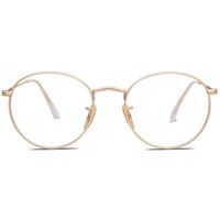 SOJOS Anti Blue Light Glasses Round Eyewear Frames Blue Light Blocking Lens SJ5024 with Gold Frame/Anti-blue Light Lens