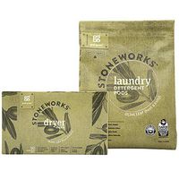 Grab Green Stoneworks Laundry Detergent Pods and Dryer Sheet Kit, Powered by Naturally-Derived Plant & Mineral-Based Ingredients, Olive Leaf, 50 Loads