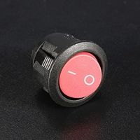 ILS - 5 Pieces Mini Round Red 2 Pin SPST ON-Off Rocker Push Button Switch