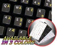 ENGLISH US INTERNATIONAL KEYBOARD STICKERS ON BLACK BACKGROUND FOR DESKTOP, LAPTOP AND NOTEBOOK