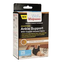 Adjustable Ankle Support with Copper-Infused Fabric Ultra Plush fit and Antimicrobial Protection