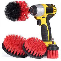 Electric Drill Brush Kit - Drill Powered Scrubber Cleaner Cleaning Brush Combo Tool Kit for Grout Power Tub Flooring Brick (Red, 1 x 5'' Drill Brush)