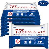 Alcohol Detergent Wipes (10 Packs,100Wipes),Large Wet Wipes,75% Soft Alcohol Wipes for All-Purpose Cleaning