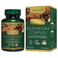 Natures Aid Organic Mushroom Complex (Reishi, Maitake, Shiitake) 60 Vcaps 6 Pack