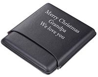 Personalized Dakota Black Leatherette 5-Cigar Case with Free Laser Engraving