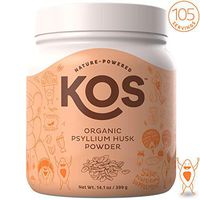 KOS Organic Psyllium Husk Powder - Everyday Fiber Support Psyllium Husk Powder - Finely Ground for Easy Mixing & Baking (Keto Bread) USDA Organic Plant Based Ingredient, 399g, 105 Servings