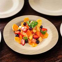 Efavormart 50 Pcs - Sleek Disposable Natural Bamboo 7" Round Elegant Sturdy PLATES Biodegradable Compostable And Chemical Free