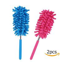 Long Reach Washable Dusting Brush with Telescoping Pole,Retractable Extendable Flexible Microfiber Duster for Home Car and Office (2pcs)
