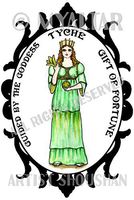 Guided By Goddess Tyche Gift of Fortune 4"x6" Set of 6 Linen Postcards