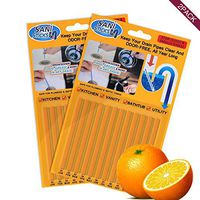 2 Pack Kitchen Sink Drain Cleaner Sticks, Drain Clog Remover Sticks, Keeps Your Drain Pipes Clear Odor-Free, Prevent Pipe Blockage, Safe and Non-Toxic (Orange)