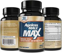 Ageless Male Max Total Testosterone Booster for Men – Increase Nitric Oxide and Improve Workouts, Reduce Fat Faster Than Exercise Alone, Support Sleep, Drive & Energy (60 Caplets, 1-Bottle)