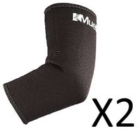 Mueller Neoprene Elbow Forearm Support Compression, Black, Medium (2-Pack)