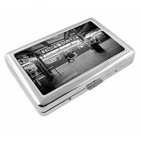 Perfection In Style Metal Silver Cigarette Case Vintage New York Design 011