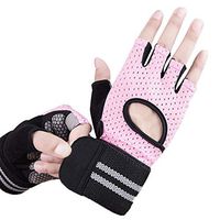 Gloves Outdoor Sports Sports Wristband Gloves Yoga Cycling Sports Equipment Fitness Equipment Training Half Finger Gloves (Pair) (Color : Pink B, Size : S)