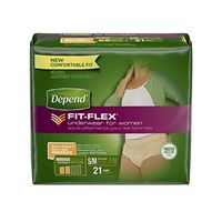 Depend FIT-FLEX Incontinence Underwear for Women, Moderate Absorbency, S/M, 21 Count (Pack of 4) by Depend