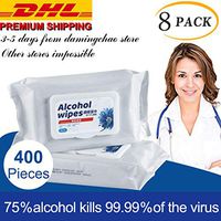Alcohol Wet Wipes, (8Packs=400Wipes) Wet Wipes with Flip Lid for All Daily Disinfecting Protection