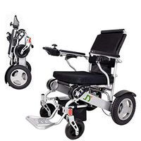 CMmin Intelligent Lightweight Folding Electric Wheelchair,Deluxe Fold Foldable Power Compact Mobility Aid Wheel Chair, Dual Battery, Longest Driving Range Power Wheelchair