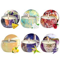 Scented Candles Gifts Sets, 6 Pack 2.5 Oz Natural Soy Wax Candles with Tin Gift for Women, Anniversary, Mother's Day, Women's Day, Valentine's Day